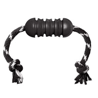 The KONG Dental with Rope Extreme rubber dog toy features patented Denta-Ridges™ and is designed to reward appropriate chewing while supporting a dog’s instinctual needs. Made from the KONG Extreme rubber formula, this enticing chew toy is designed to last. The 100% cotton rope rewards appropriate chewing behavior while massaging teeth and gum. The unique DentaRidges can be filled with peanut butter or KONG Easy Treat to heighten engagement.