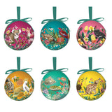 Exotic Paradiso Christmas Baubles - Add some Australian magic to your Christmas tree with our Exotic Paradiso baubles. Showcasing six unique illustrations complete with a silk ribbon in a illustrated gift box.