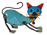 Purrfect Pussycat leaning - Beautifully created PURRFECT Pussycat leaning or standing is made from recycled drums. A PURRFECT selection for any home or garden.  Dimensions:  Leaning: 24.5cm x 16cm x 35.5cm  Standing 32cm x 16.2cm x 28.5cm
