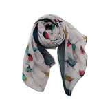 Pale Pink Bird Scarf Beautifully made from  this elegant accessor is made from the finest materials such as fine cotton and /or blended yarns like linen, silk, viscose wool and others. Please handle with care in order to maintain its look.