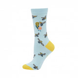 Light Blue Ladies Bamboo socks with Native Bees