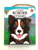 Pet Pegs - I love Border Collies - Tri Colour - magnet or hanging note clip