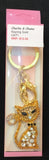Gold Cat diamanté keyring