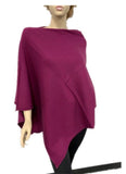 Dark Pink Beautiful Ponchos, cosy and warm for mid session wear or inside cooler areas. Made from 50% wool and 50% Viscose. Great colours that will match all colours.