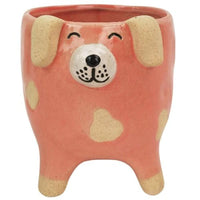 Ceramic Dog Planter 14cm in Blue or Pink