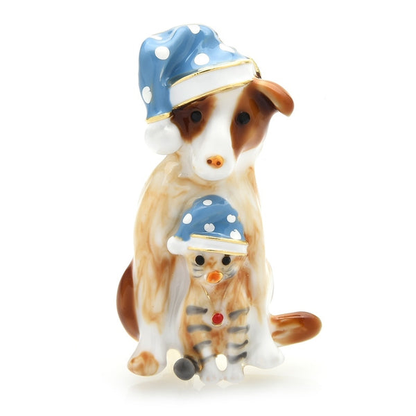 Dog & Cat Friends Brooch