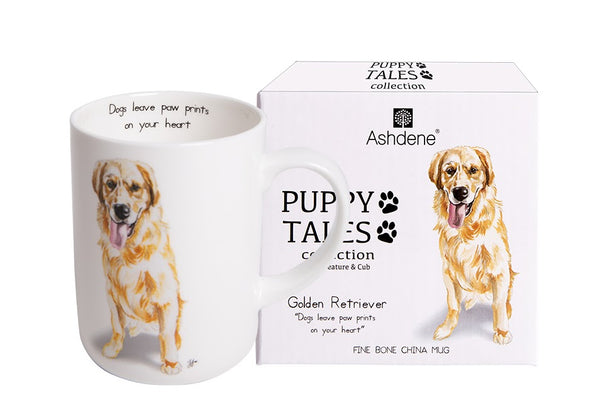 Golden Retriever - Dogs leave paw prints on your heart. Pupply Tales Collection by creature & Cub made of Fine Bone China 