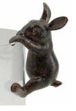 Beautiful resin Rabbit pot sitters. In dark.  Dimensions 6cm L x 4.5 cm W x 9.5 cm H
