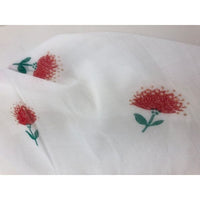 White with red flower - christmas print