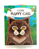 Pet Pegs  - I Love Fluffy Cats - - magnet or hanging note clip