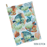 100% Cotton Tea Towels - Blue Wren