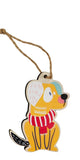 Fun quirky hanging Christmas cutouts in Cat or Dog motive. MDF. Dog Yellow