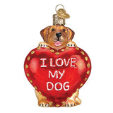 Hand Blown glass - I love my Dog