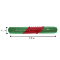 KONG Christmas Corestrength Tattelx Stick DOG Toy Red and green textured surface helps clean teeth between holiday treats. Measurements