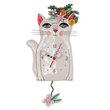 Pretty Kitty White Clock - 36cm