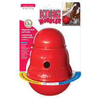 KONG Wobbler Large for action packed food - dispensing toy that provides mental stimulation