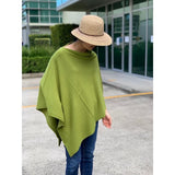 Avocado Coloured - Beautiful Ponchos, cosy and warm for mid session wear or inside cooler areas. Made from 50% wool and 50% Viscose. Great colours that will match all colours.