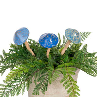 Ceramic Small Mushrooms in three Colours Pictured in Pot