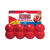 KONG Goodie Ribbon LARGE in Packaging - Four stuffable Goodie Grippers(TM) for a varied mental challenge Durable KONG Classic Rubber satisfies natural chewing instincts Ideal for stuffing with peanut butter, treats or kibble Bone shaped for chewing satisf
