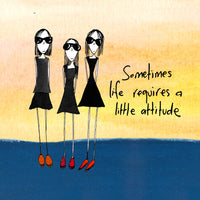 Imagine Ellie White Wine Glass Cover - Sometimes life requires a little attitude