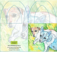 Archbold Design - Wine Bottle Gift Card - Frank and Roger - Dogs -Jack Russell Cross