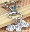 Pet Tag - 15mm x 20 mm Rhinestone Dog shaped Dog Charm