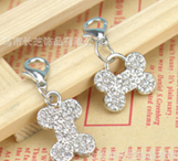 Pet Tag - 15mm x 25 mm Rhinestone Bone shaped Dog Charm