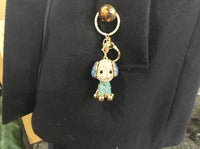 Diamante Key Ring 3 d Blue